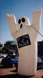 Ghost inflatables - scary balloons for Halloween - helium abd cold-air balloons available