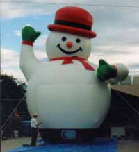 Snowman Christmas advertising balloons for sale and rent!